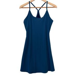 Outdoor Voices The Exercise Dress Tahoe Teal Built-In Shorts Racerback NWT Small